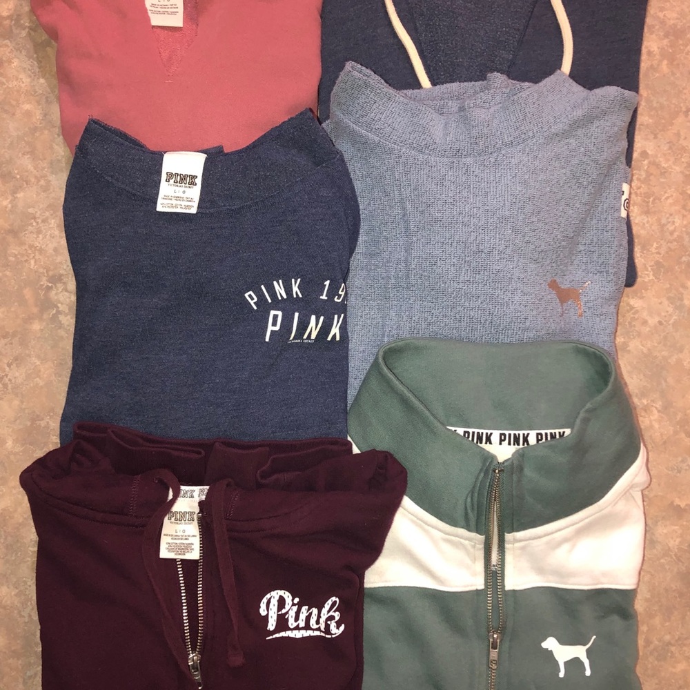Lot of SIX PINK Victoria’s Secret sweatshirts